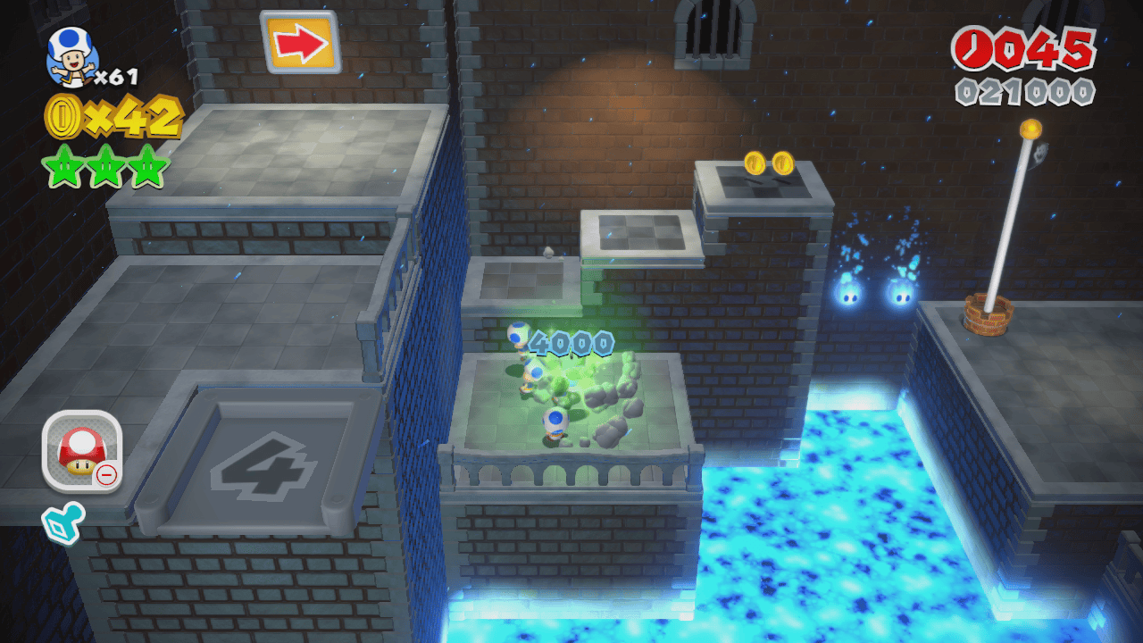 Double Cherry required! Have three characters step on the lift requiring three characters. Have