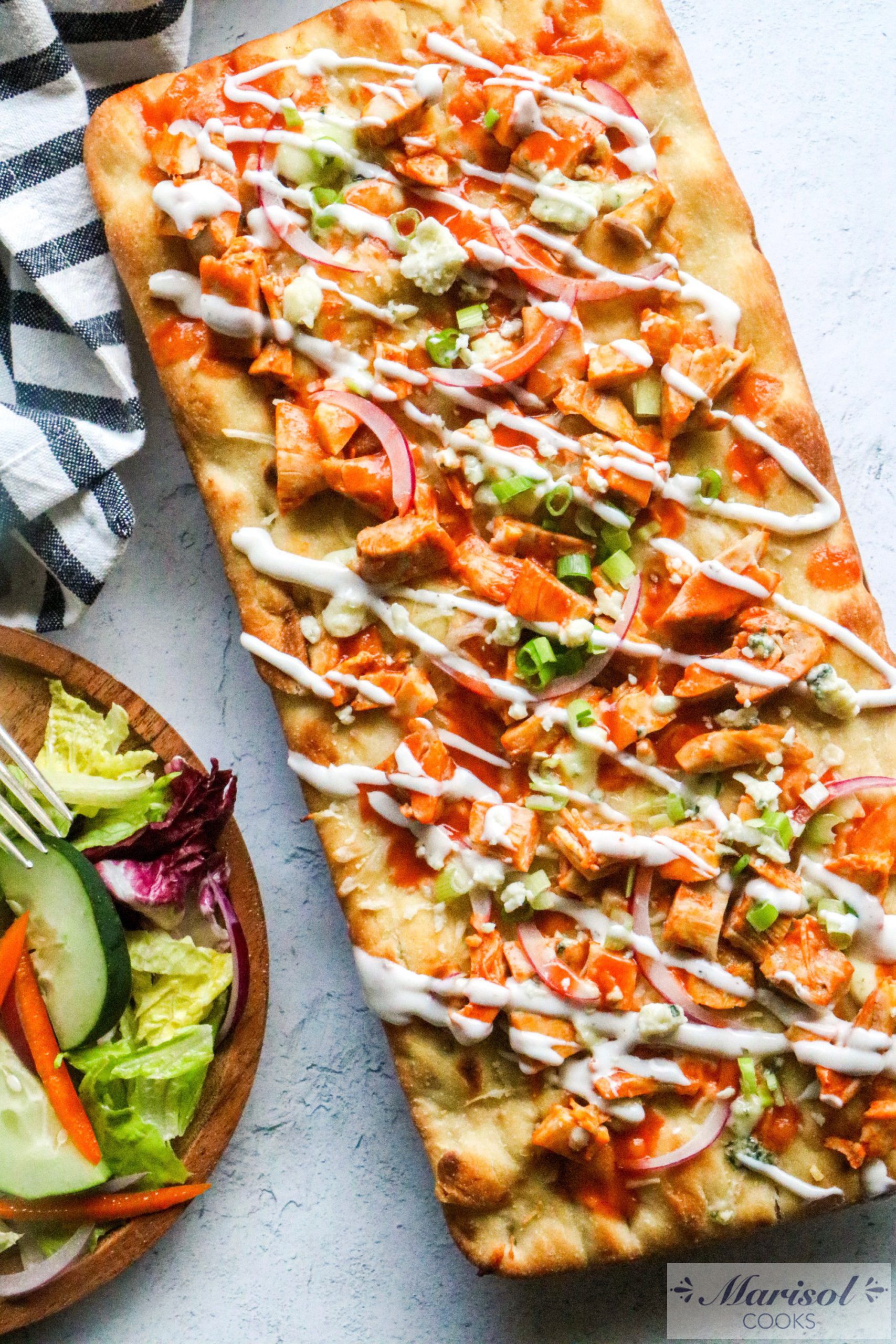 Buffalo Chicken Flat Bread Marisol Cooks