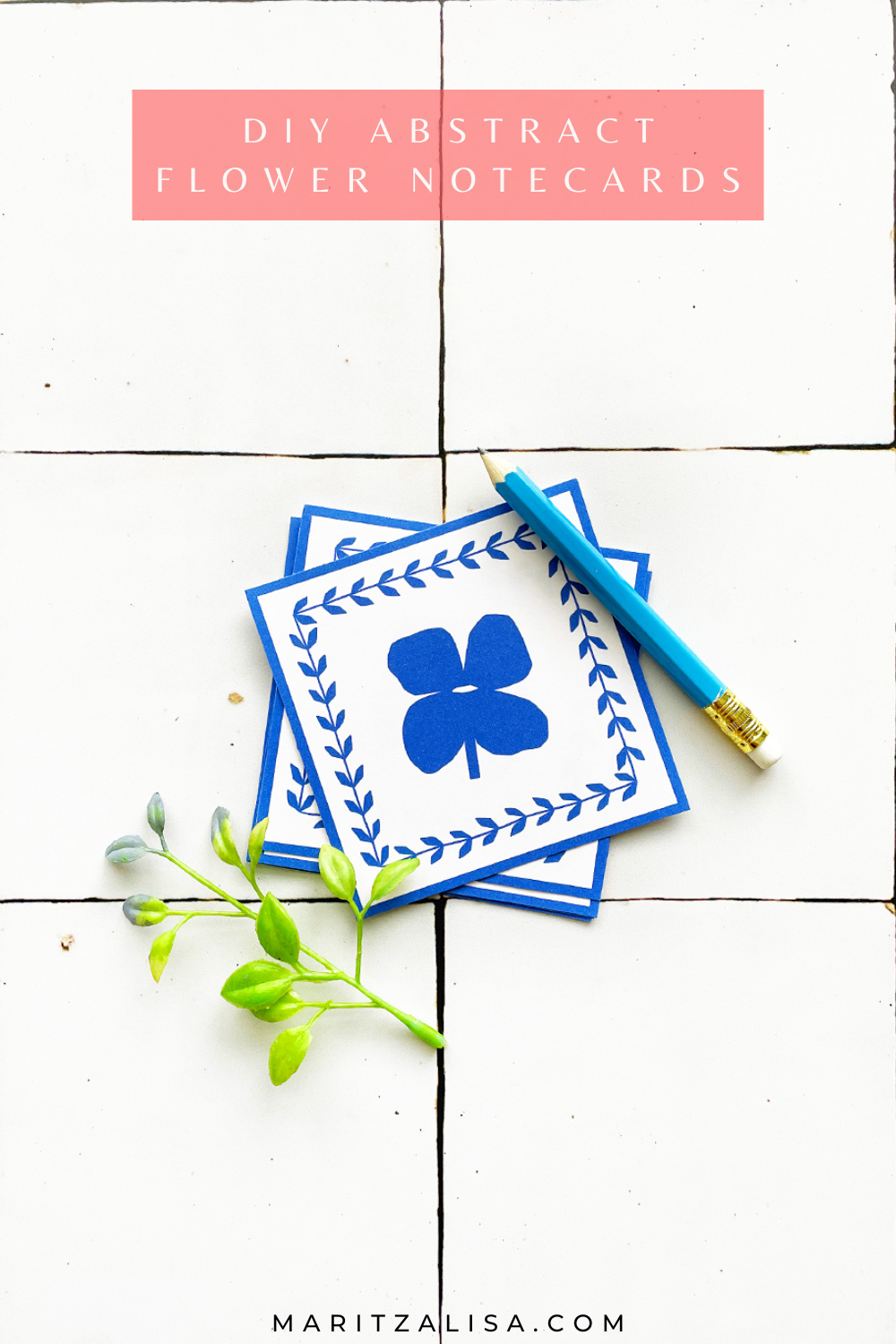 Printable Abstract Flower Notecards