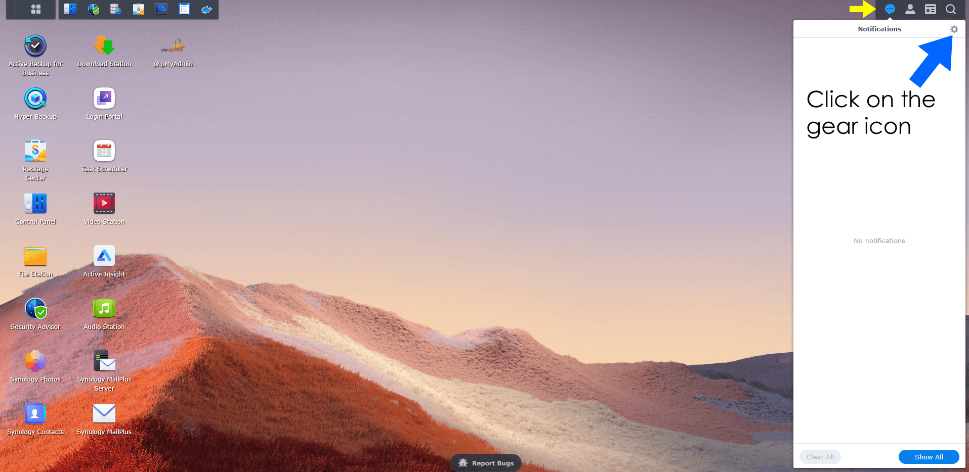 Synology How to Enable or Disable DSM Desktop Notifications Marius
