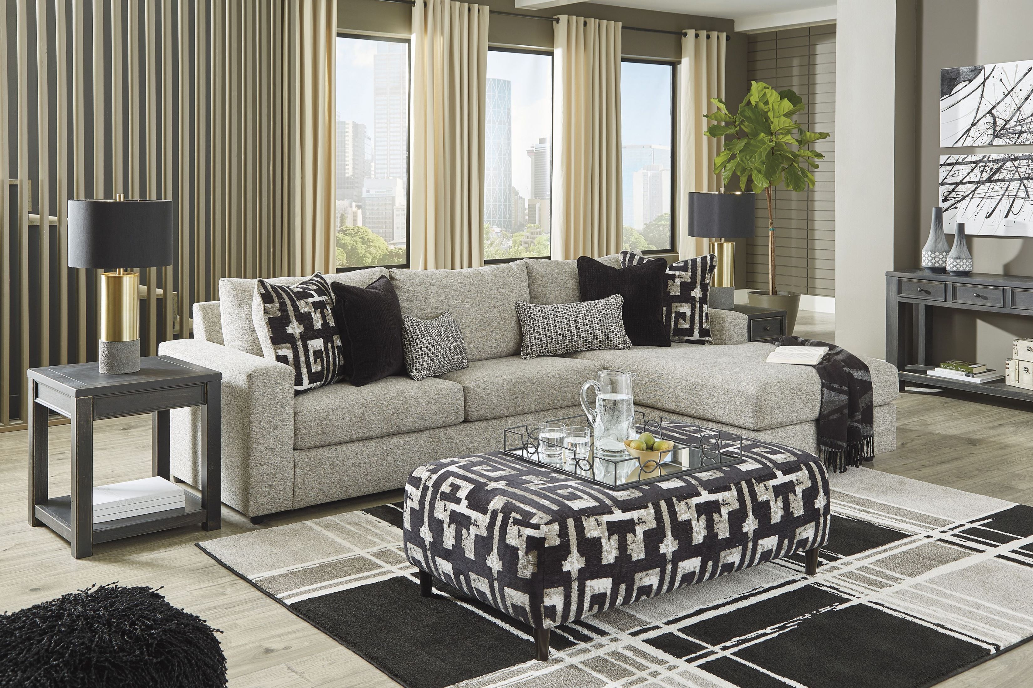 Ravenstone Flint Sectional Marjen of Chicago Chicago Discount Furniture