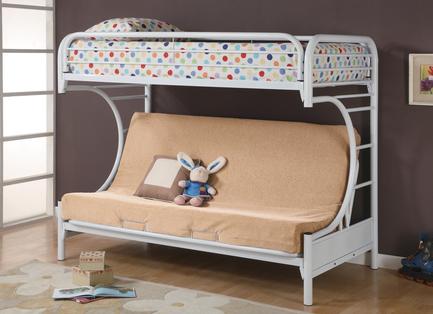 2253W Twin/Futon Bunk Bed White Marjen of Chicago Chicago