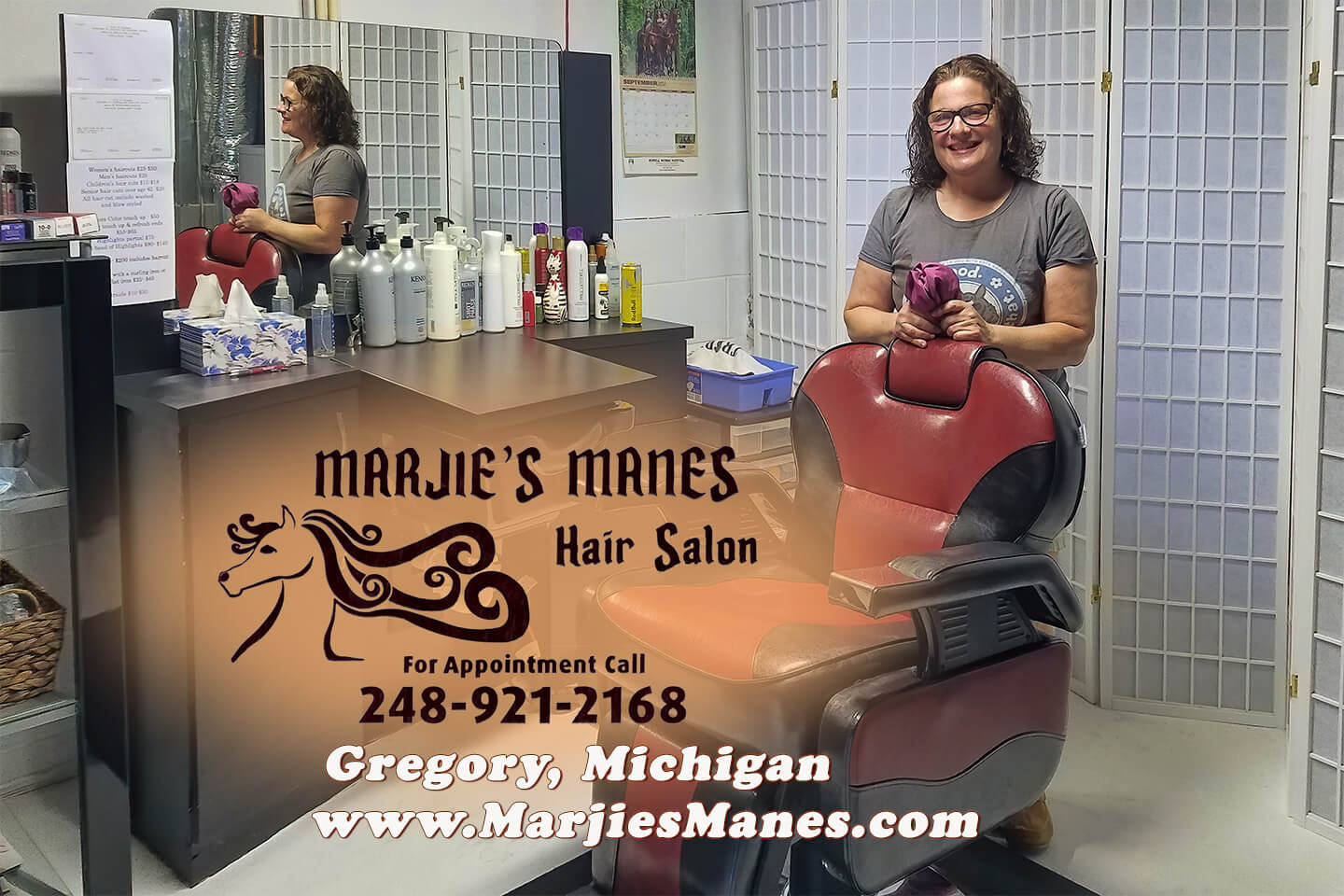 Marjie's Manes Hair Salon, Gregory, Michigan