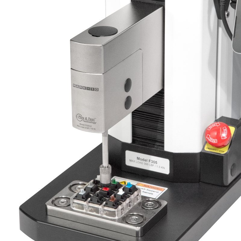 Keyswitch Actuation Force Measurement Mark10 Force and Torque