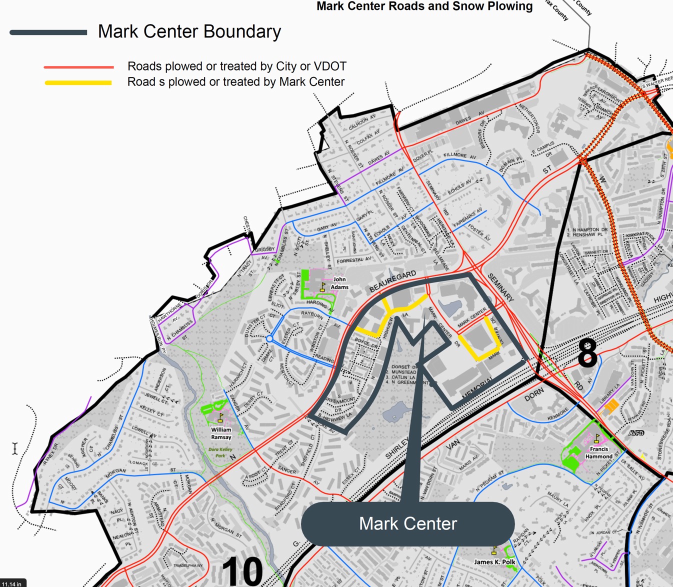 Snow Plowing Map Mark Center The Mark Center Alexandria Virginia