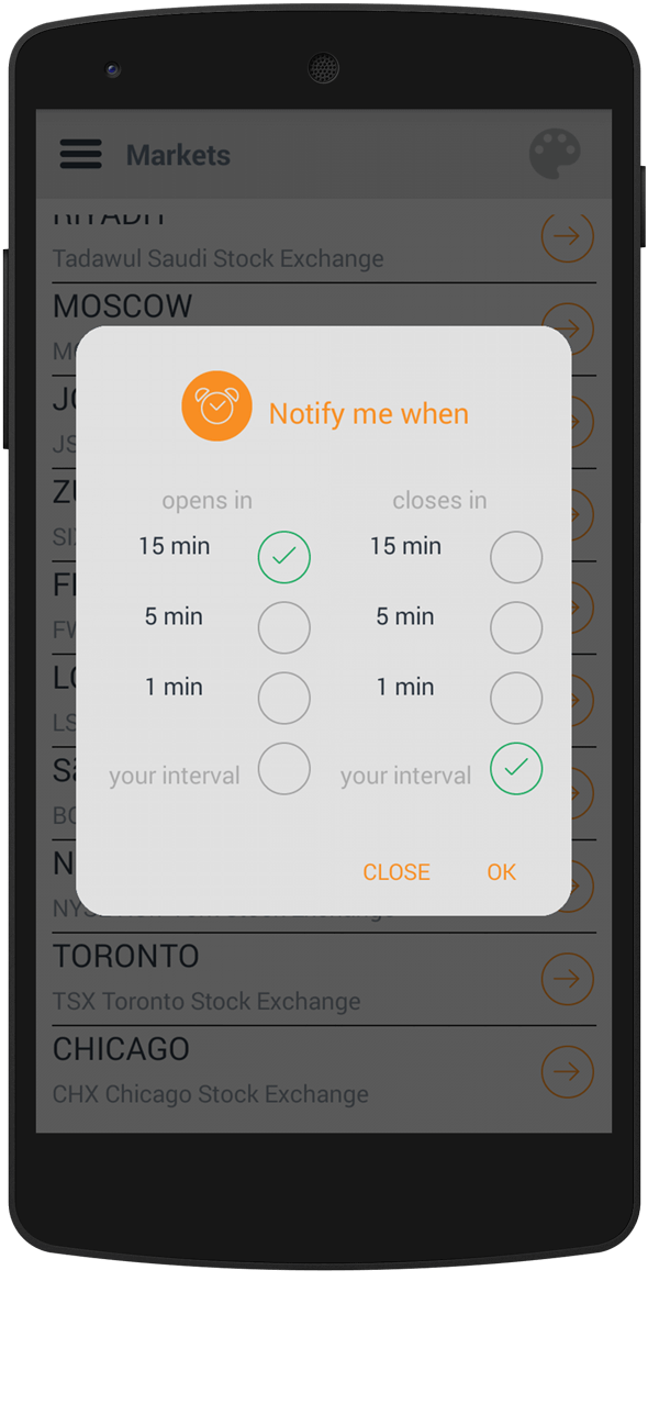 Market24hClock+ app for Android devices