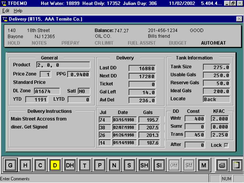 Market Line Computers Fuel Oil Delivery Software
