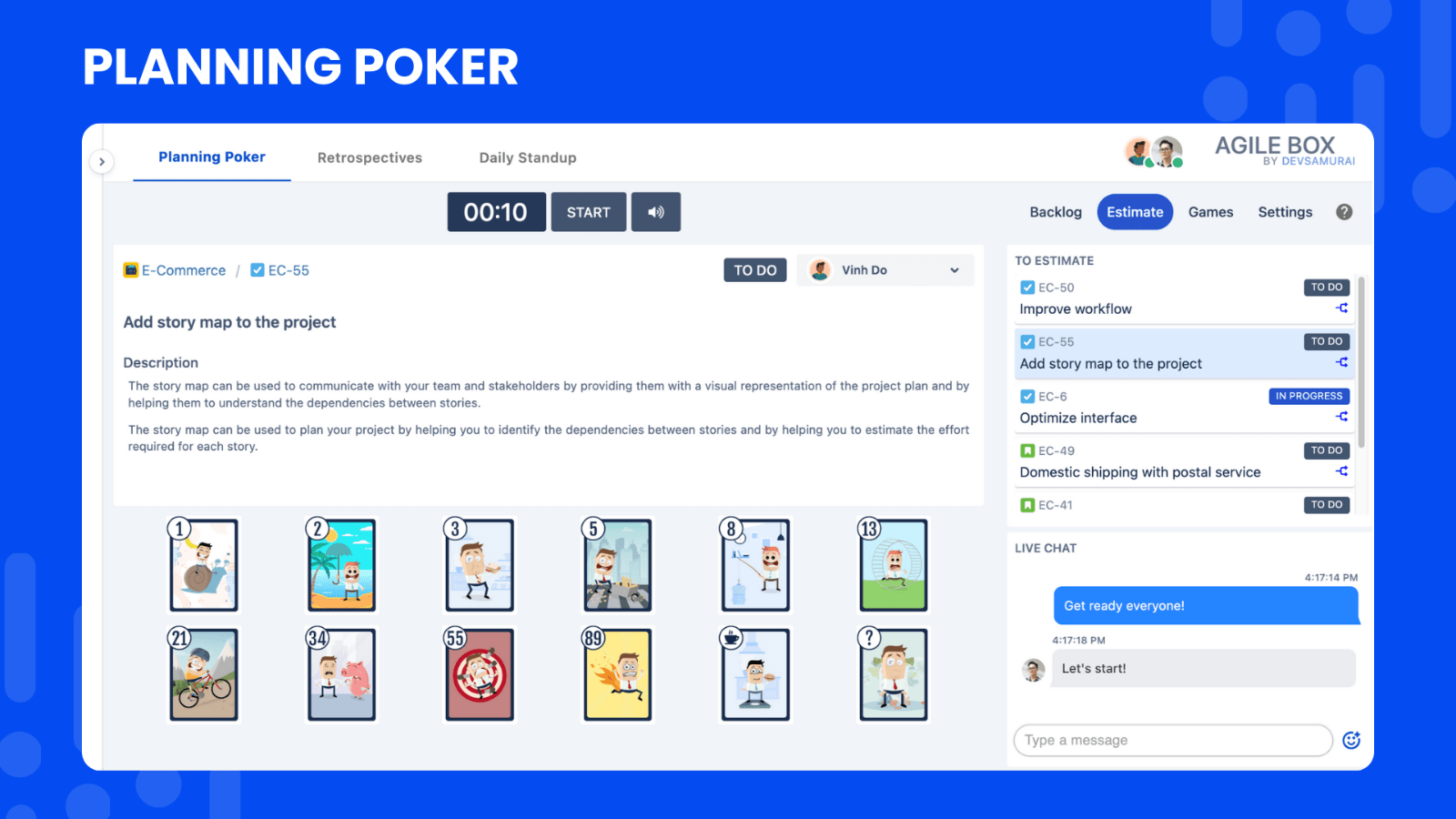 Agile Planning Poker, Retrospectives, Daily Standup for Jira
