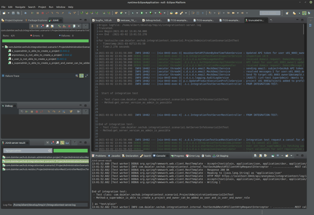JUnit Server Result Eclipse Plugins, Bundles and Products Eclipse