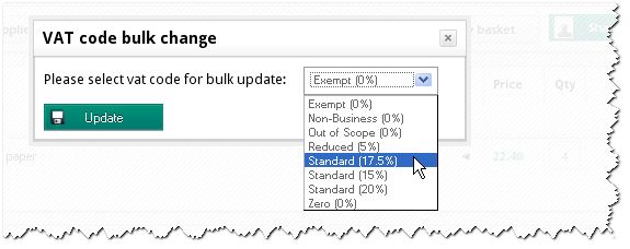 Change multiple VAT codes at once