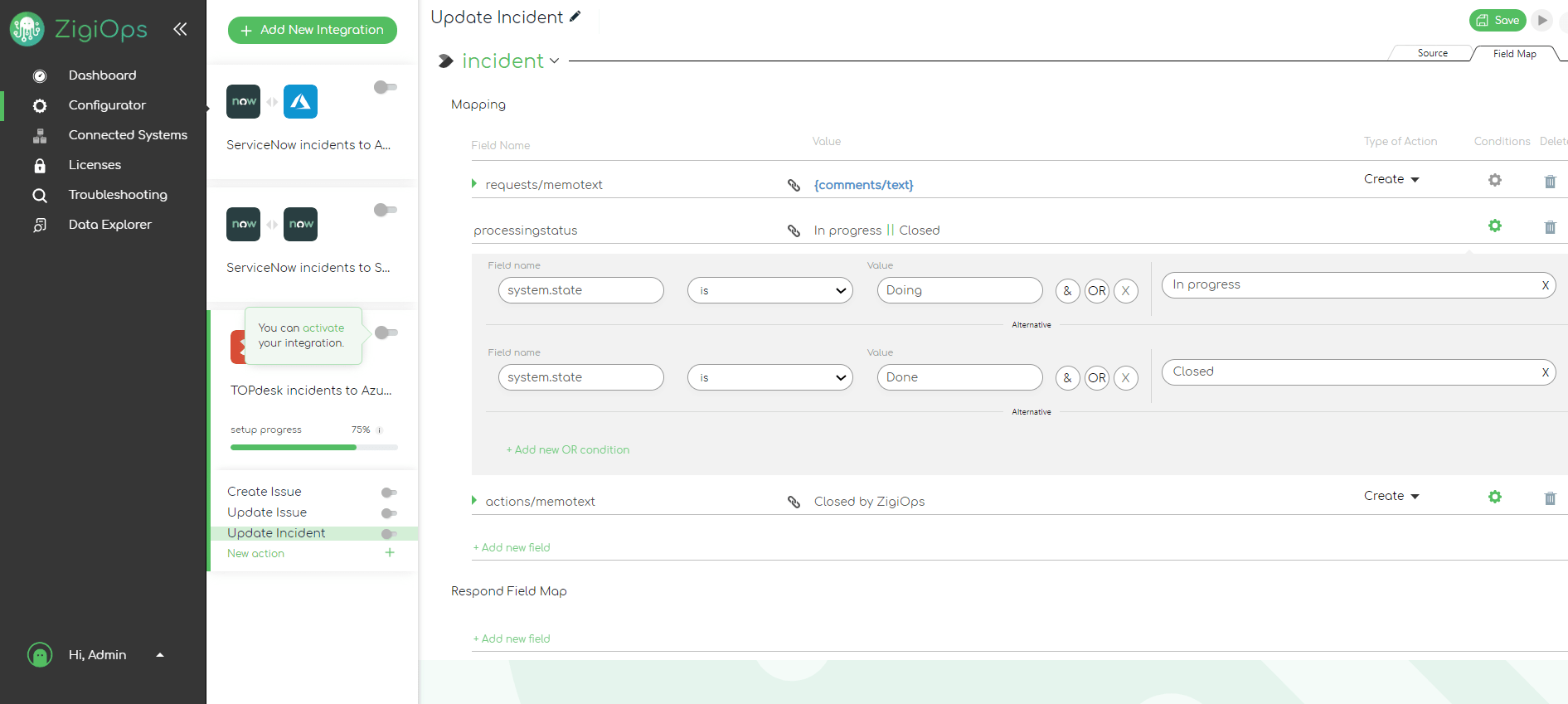 ZigiOps TOPdesk Azure DevOps integration TOPdesk Marketplace