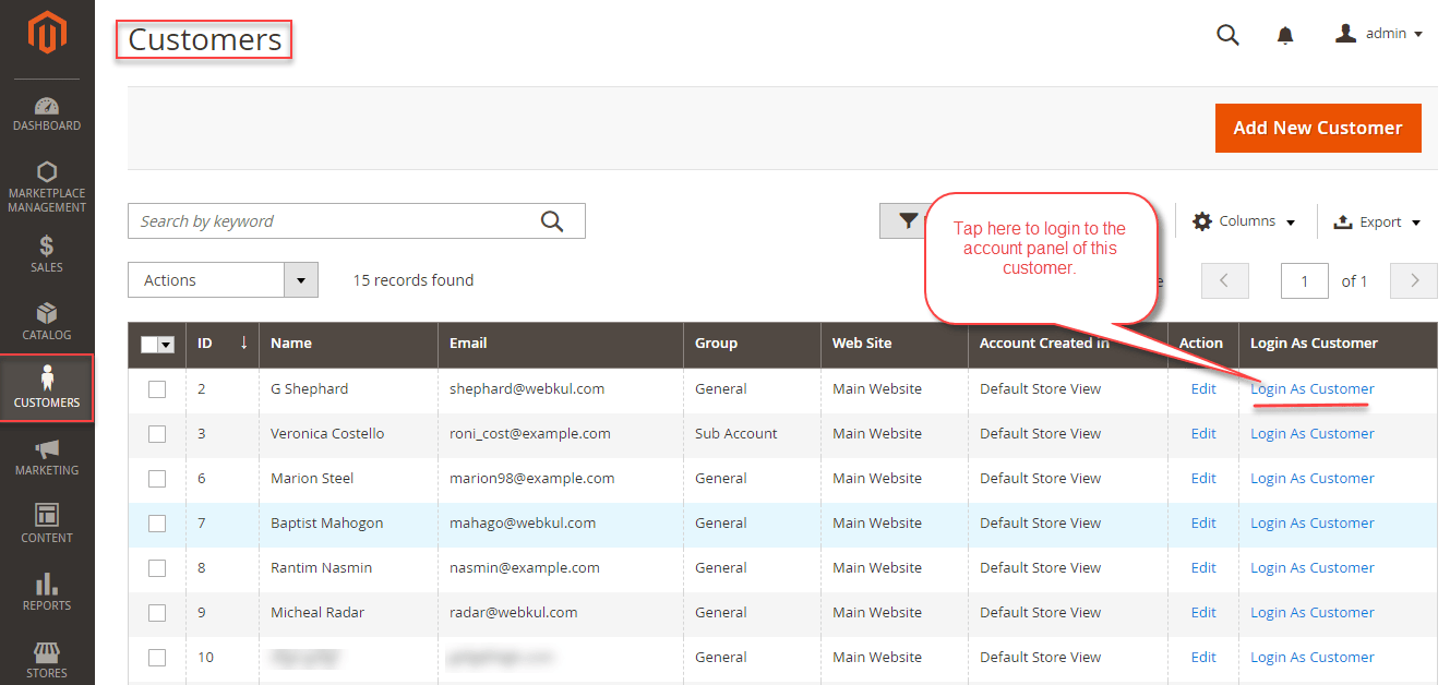 Magento 2 Admin Login as Customer or Seller Extension