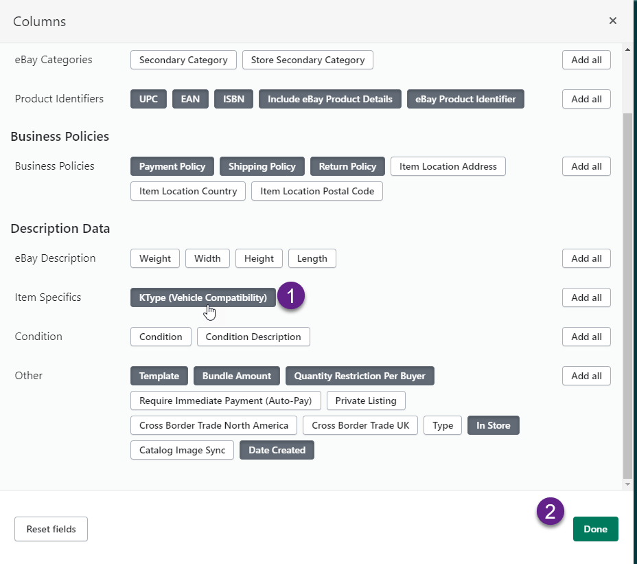 eBay Vehicle Compatibility Shopify Marketplace Connect