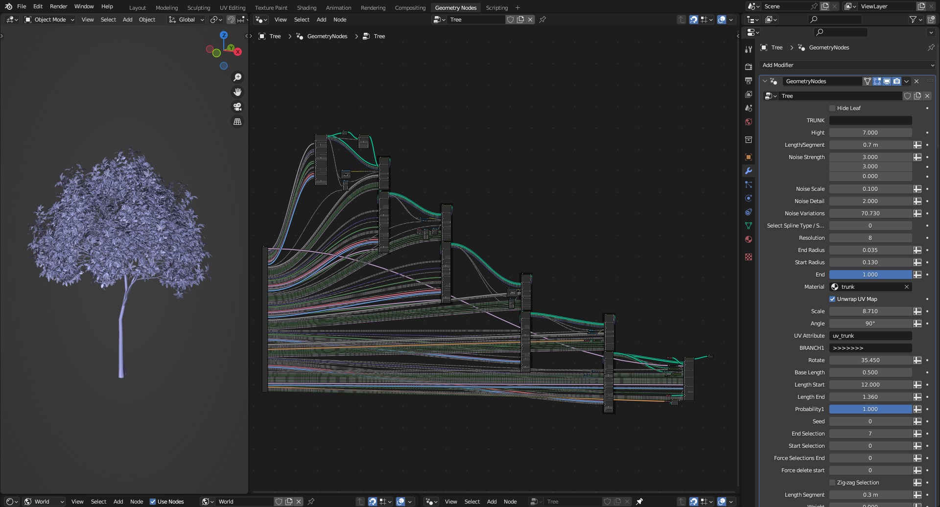 Procedural Tree in Blender UitTree V2.3 Blender Market