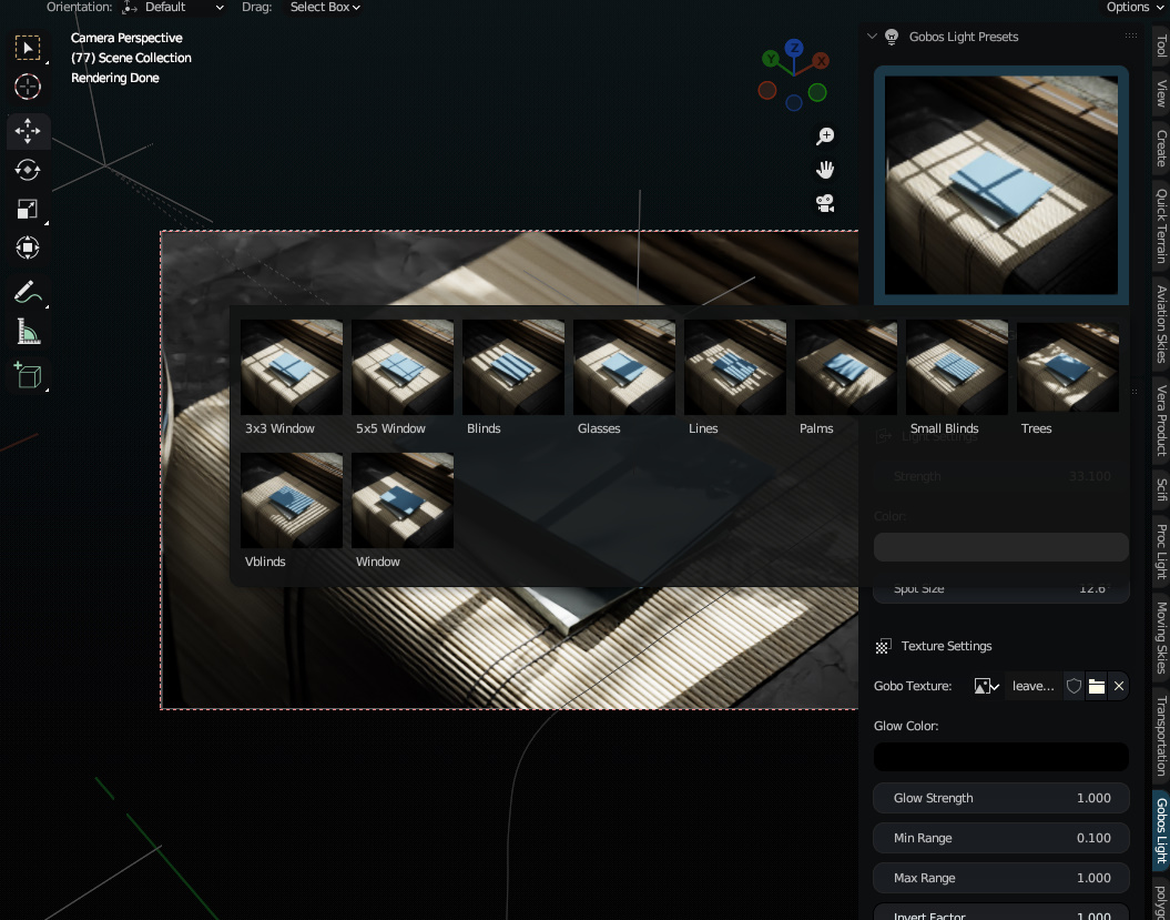 Gobos Lighting Addon Blender Market