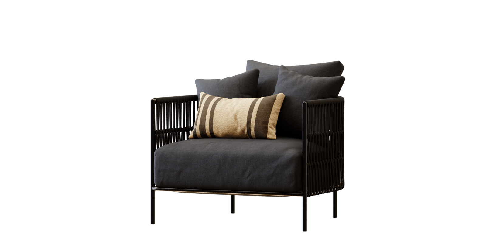 Armchair chair inspired by Freedom Quay black armchair Blender Market