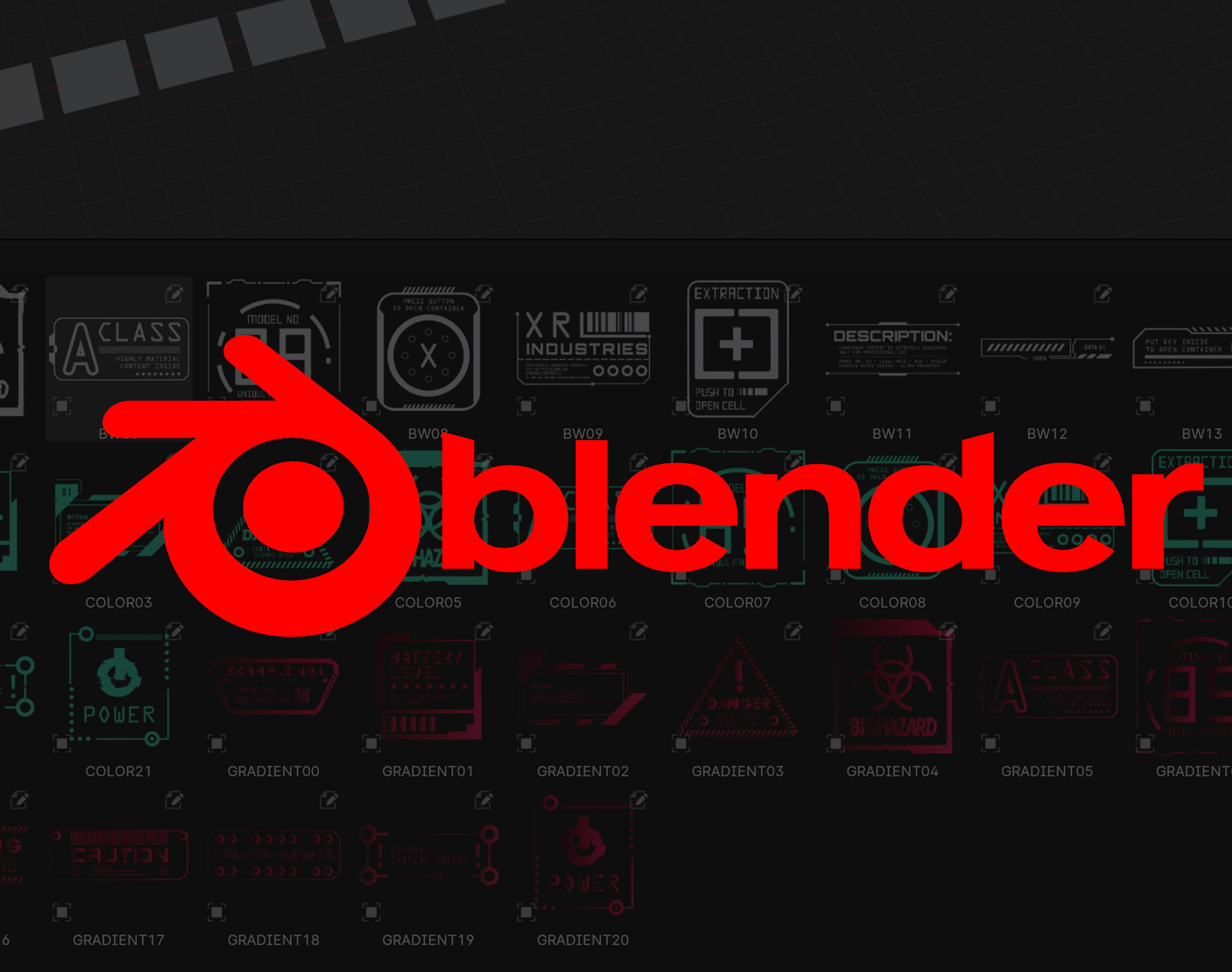 Scifi Decals Kit ops & Decalmachine ready Blender Market