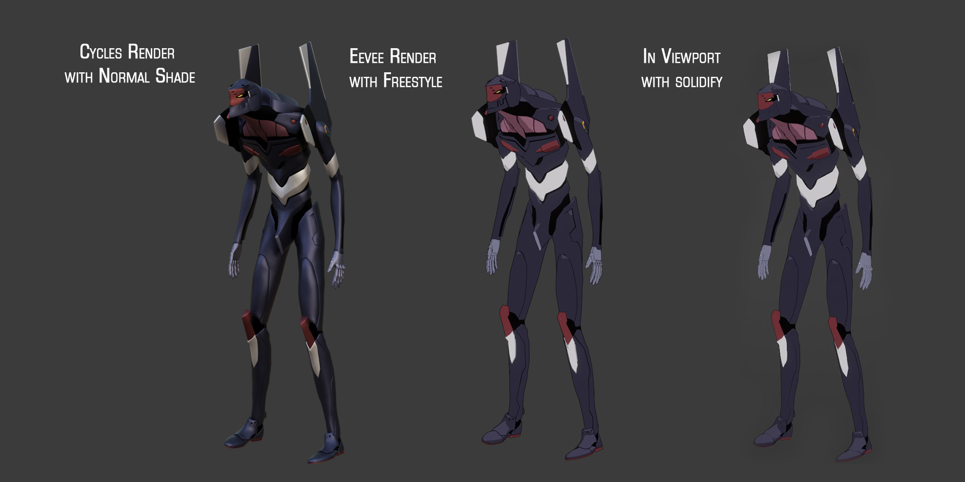 All Rigged Units Eva from Neon Genesis Evangelion 3D Blender Market