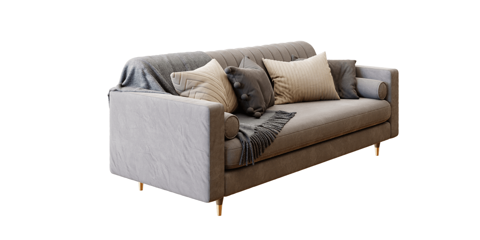 sofa Cult Furniture Belgravia 3Seater Sofa with pillows and plaid