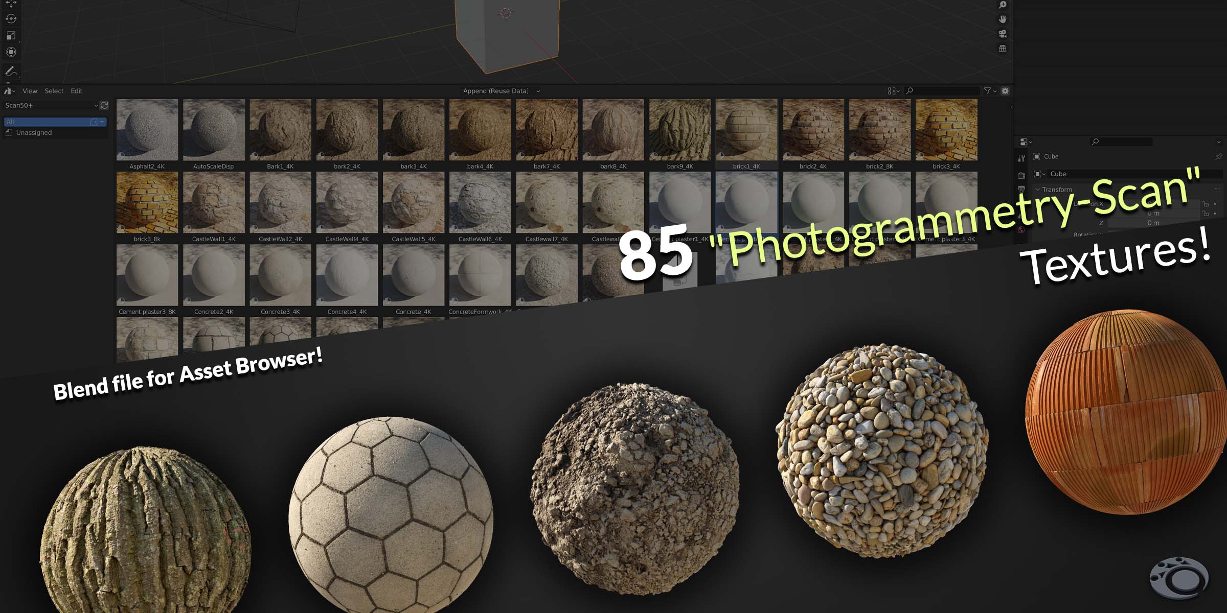 3D Scan Texture Pack 50+ Blender Market