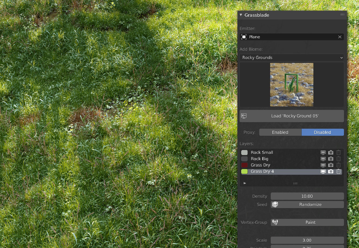 GrassBlade Addon for Grass, Weed, Field, Meadow, Lawn Blender Market