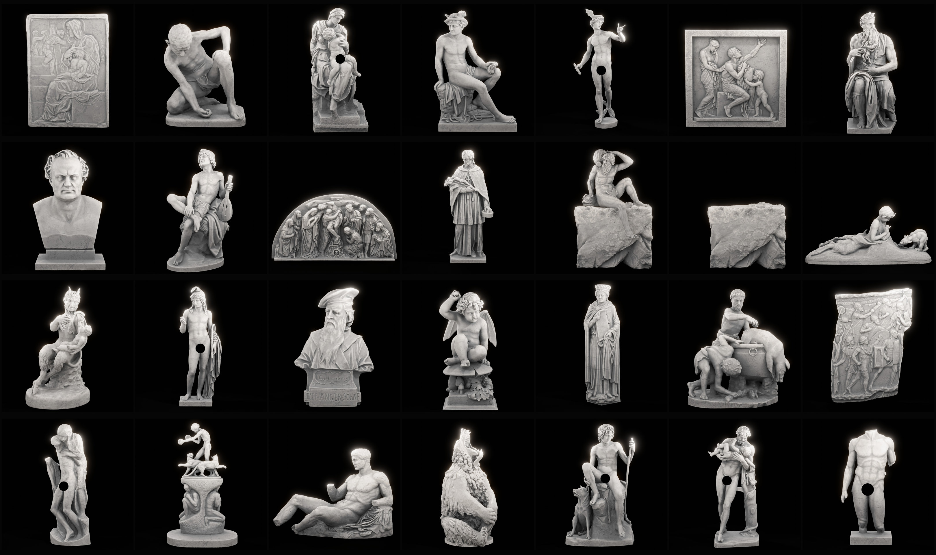 100+Famous Statues In Rome Asset Pack Ⅲ Blender Market