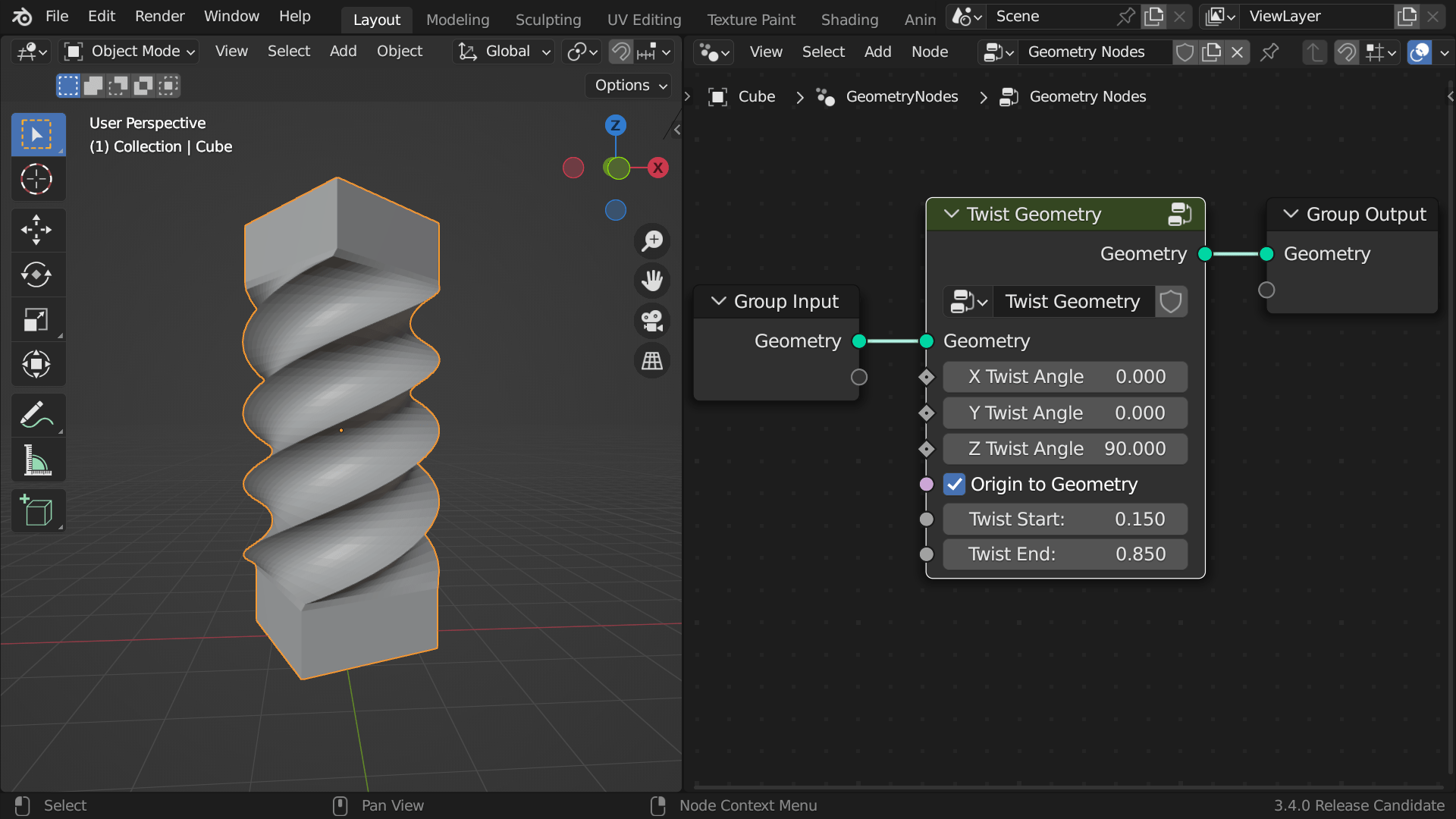 Bend Twist Taper Stretch Geometry Nodes Pack Blender Market