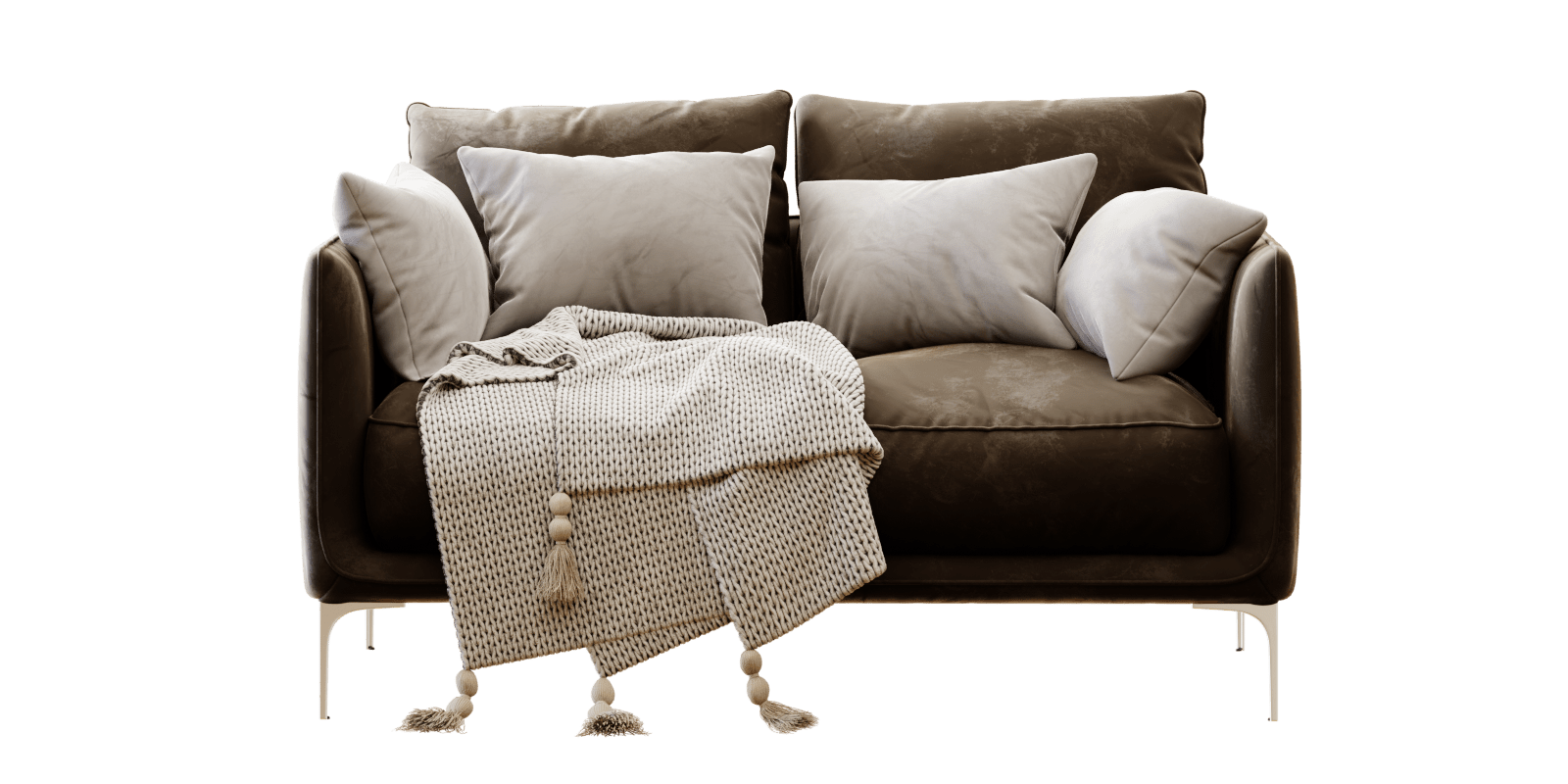 sofa Freedom Andrea 2Seater Sofa with pillows and plaid Blender Market