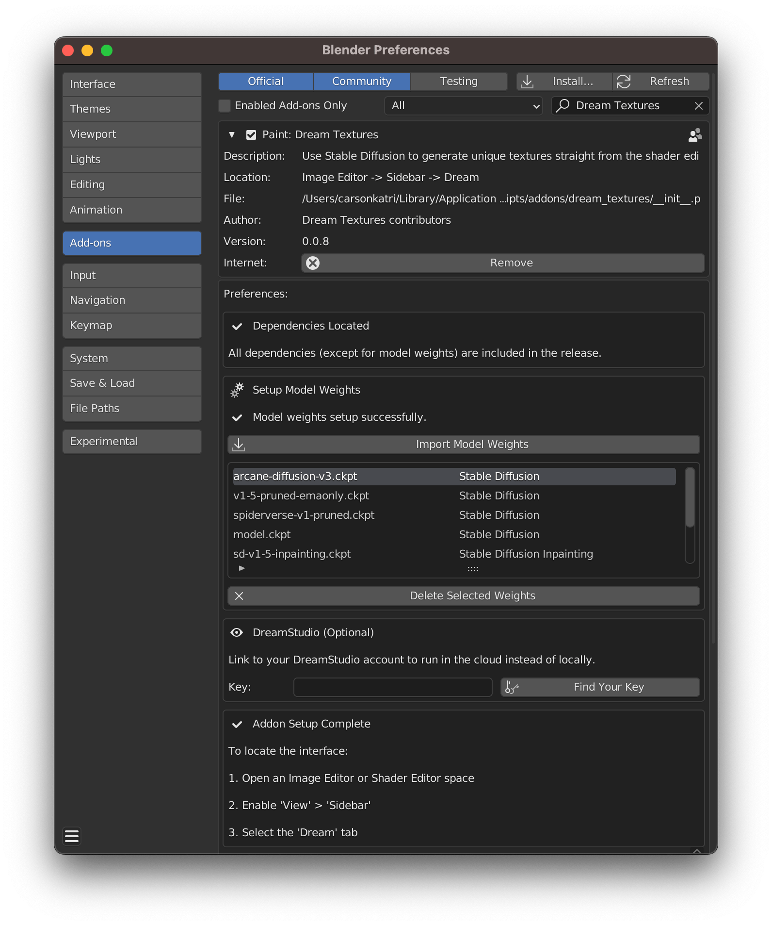 Dream Textures Blender Market