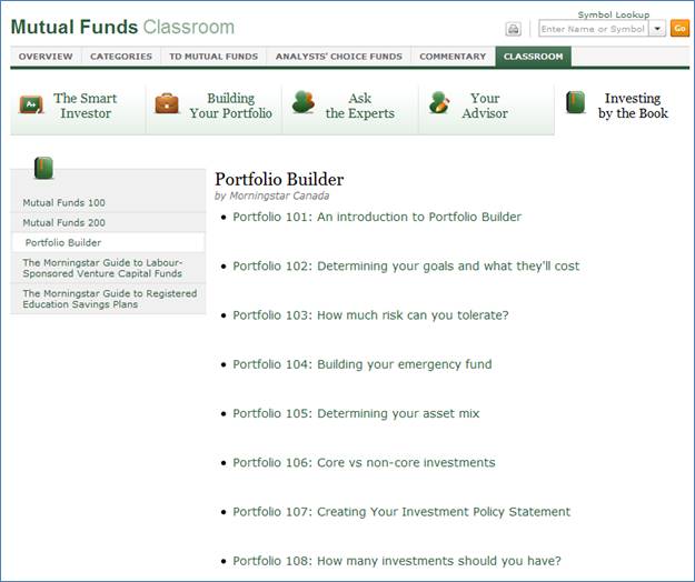 Td mutual funds prospectus document