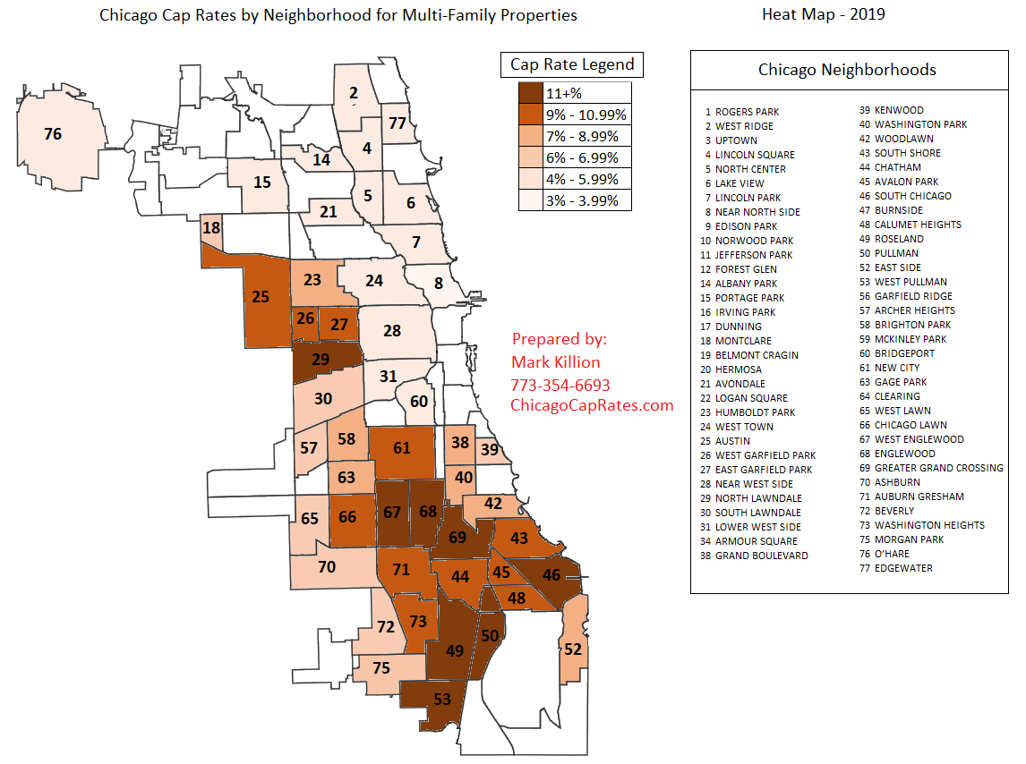 Chicago Cap Rates by Neighborhood Heat Map Bronzeville & Hyde Park