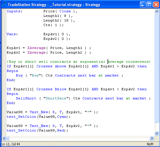 Tutorial 11 How to create a simple TradeStation EasyLanguage strategy