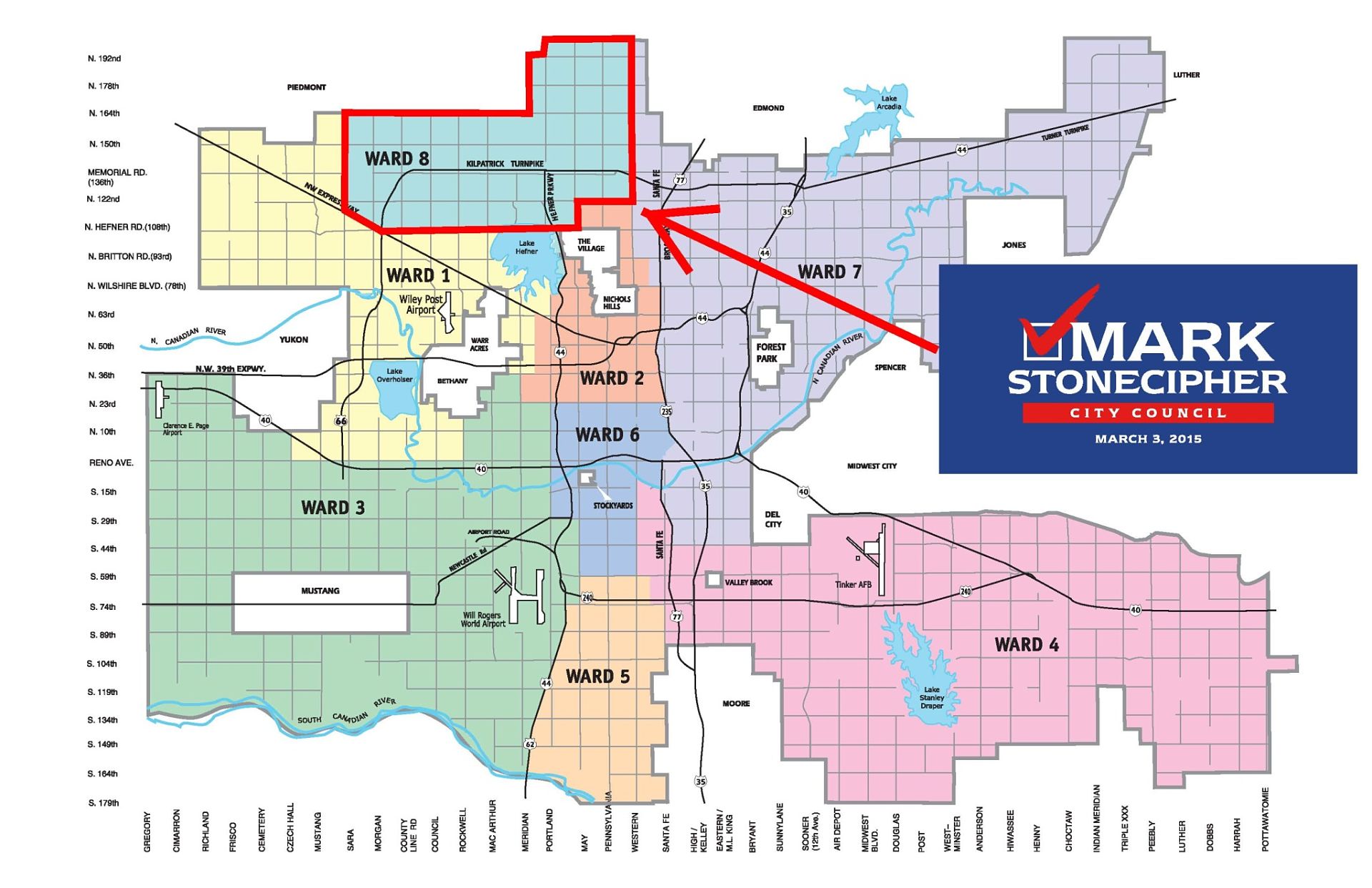 Oklahoma City Limits Map Where is Ward 8? Mark Stonecipher for City Council