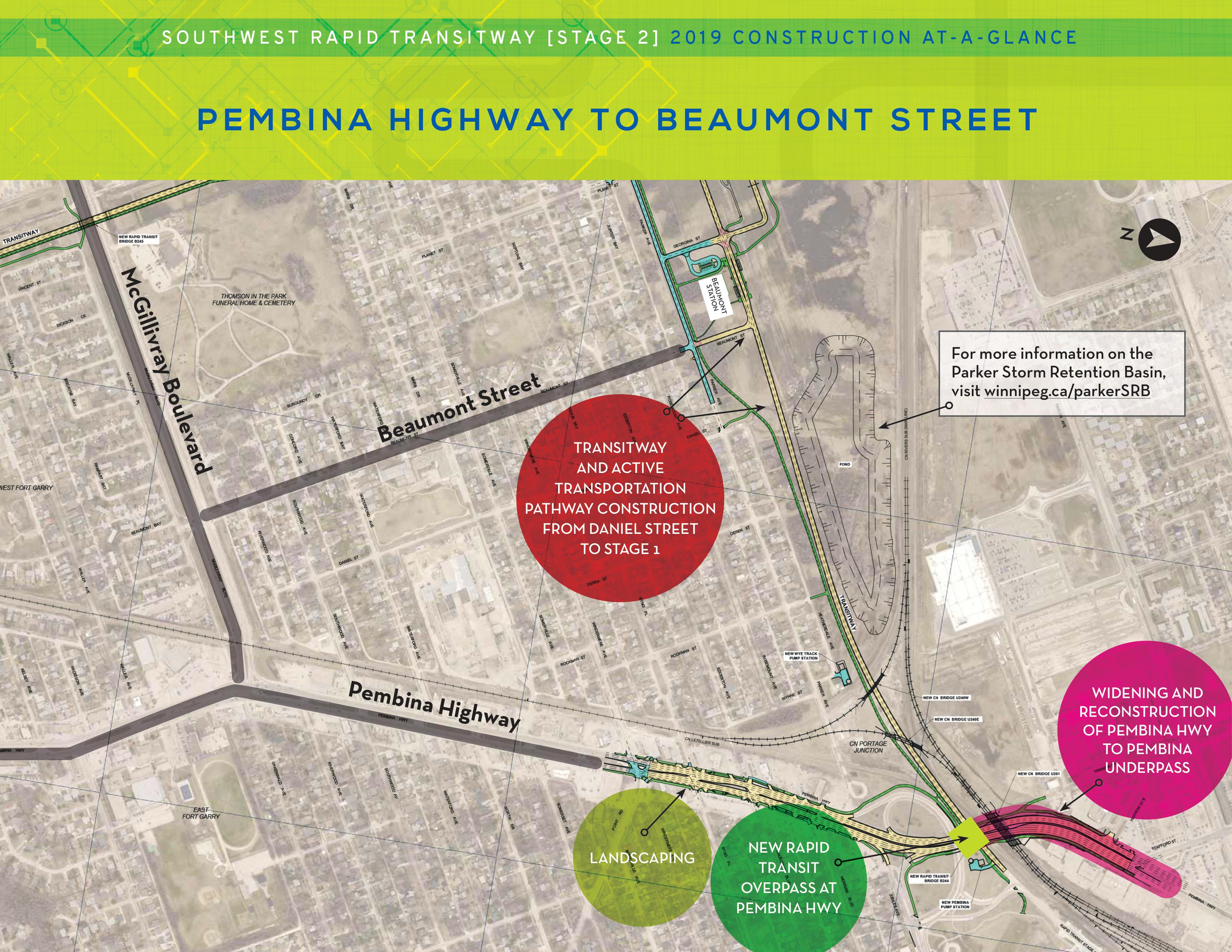 Newly widened and reconstructed Pembina Highway Underpass to improve