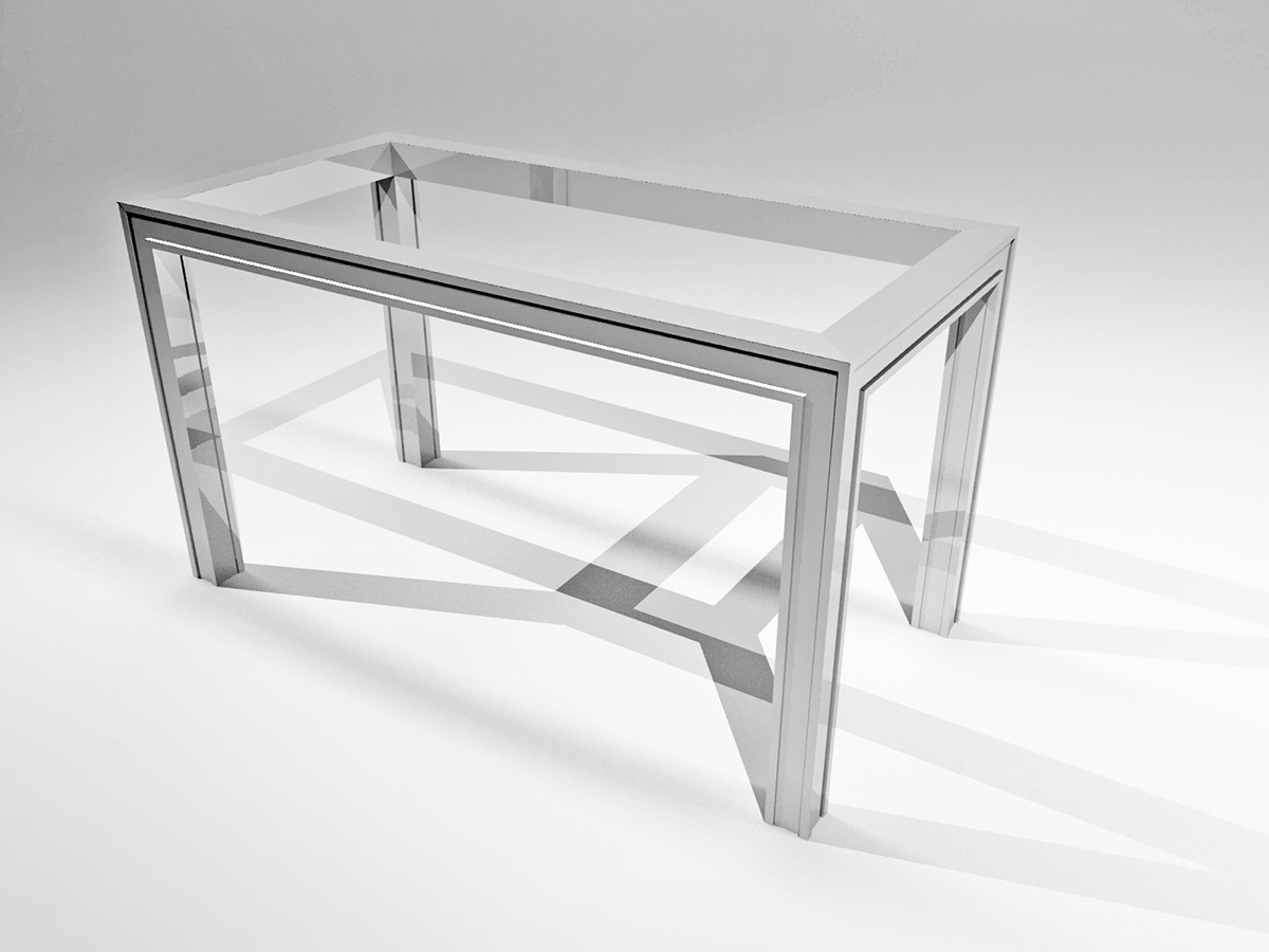 Aluminum & Glass Table Mark White, Inc.