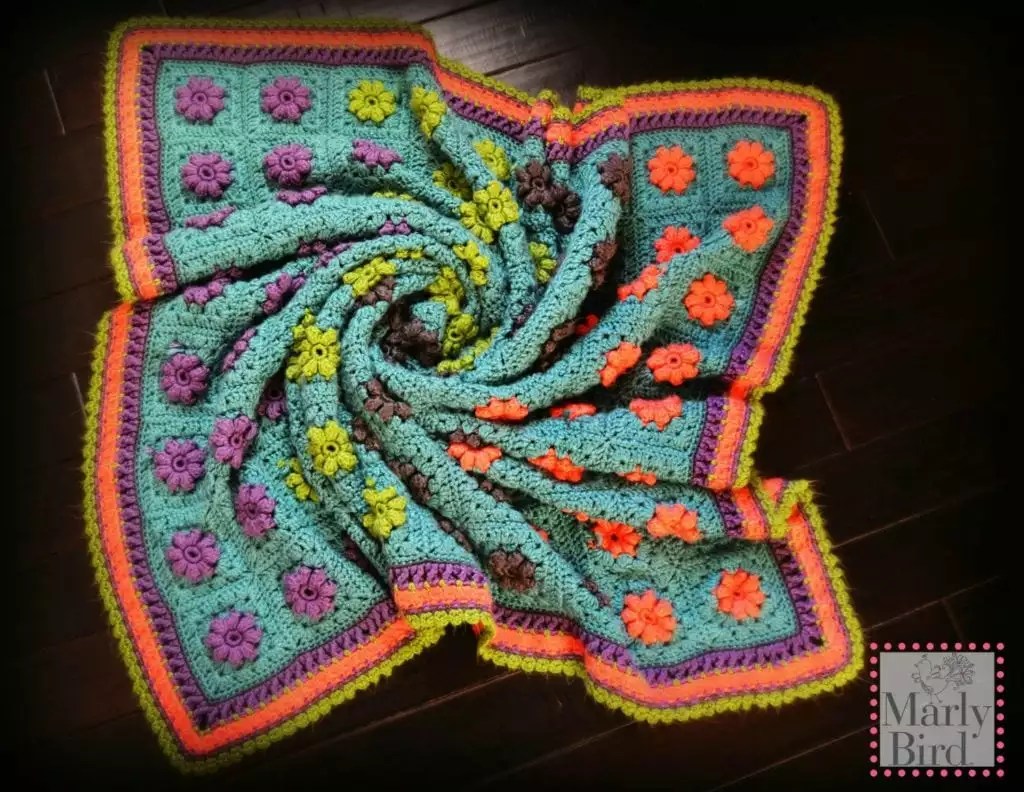 Blooming Granny Square Baby Afghan Marly Bird