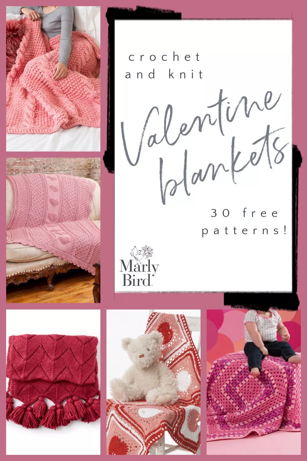 Free Valentine Blankets to Crochet and Knit Marly Bird