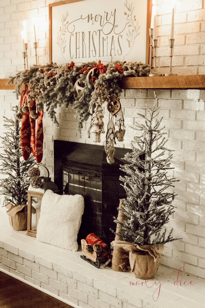 Rustic Christmas Mantel & Cozy Christmas Living Room A Brick Home by