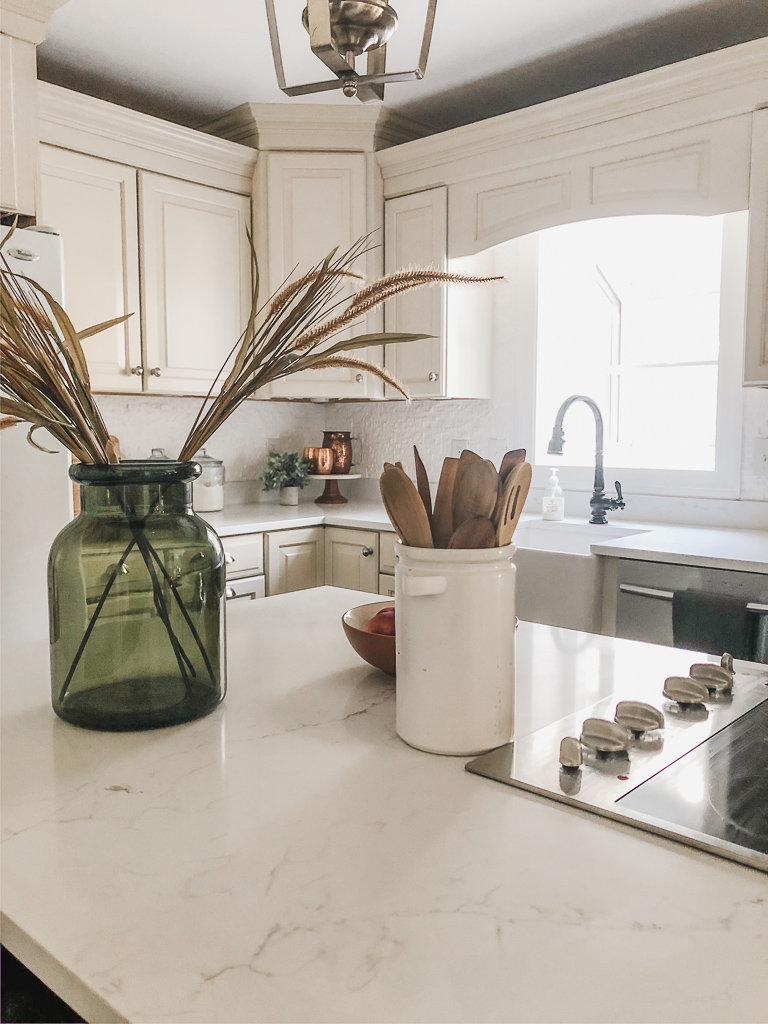 New White Quartz Countertops + Kitchen Sources Marly Dice