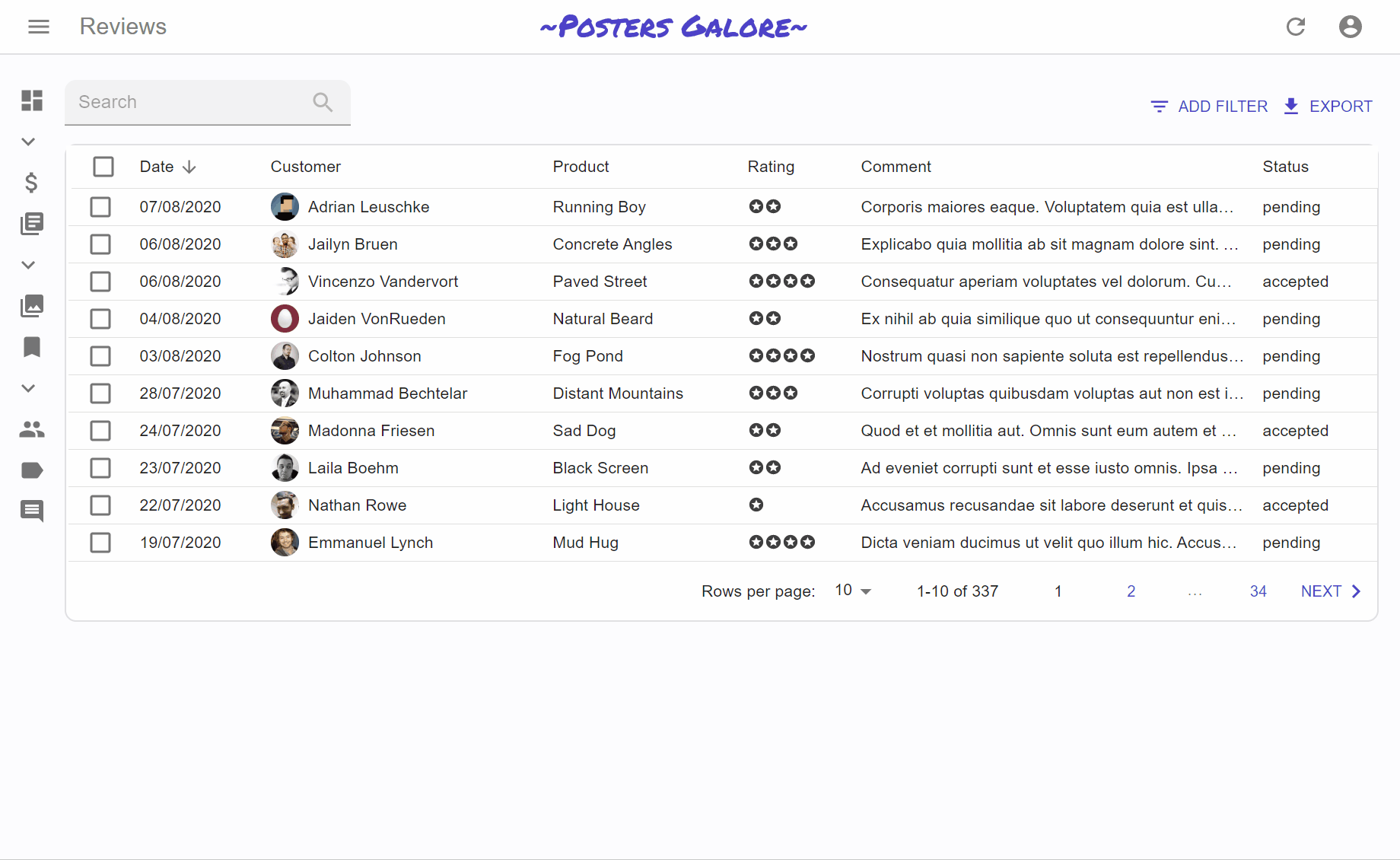 Reactadmin The List View