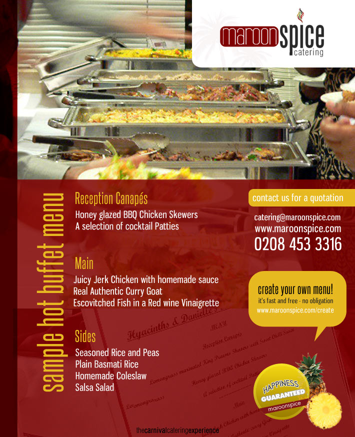 Maroon Spice West Indian Caribbean Caterers in London available for