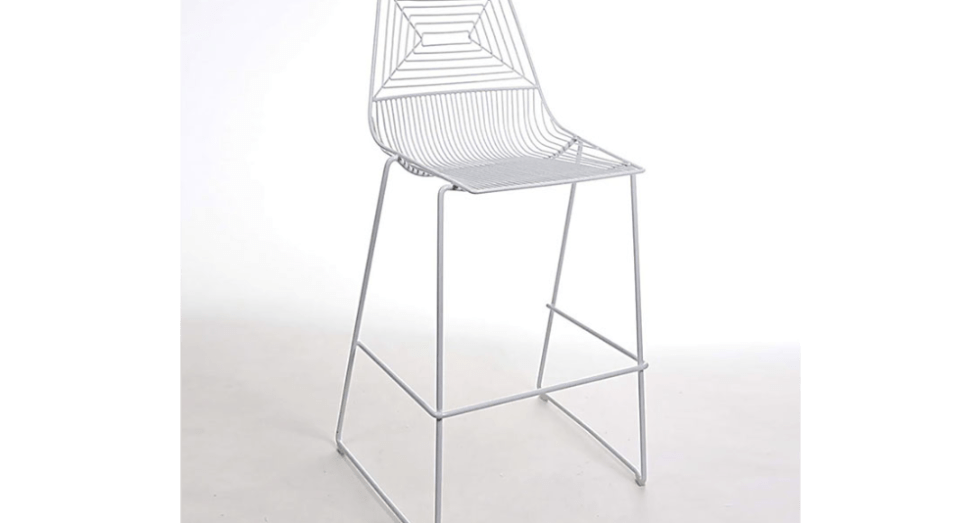 White Wire Bar Stool Marquee Monkeys