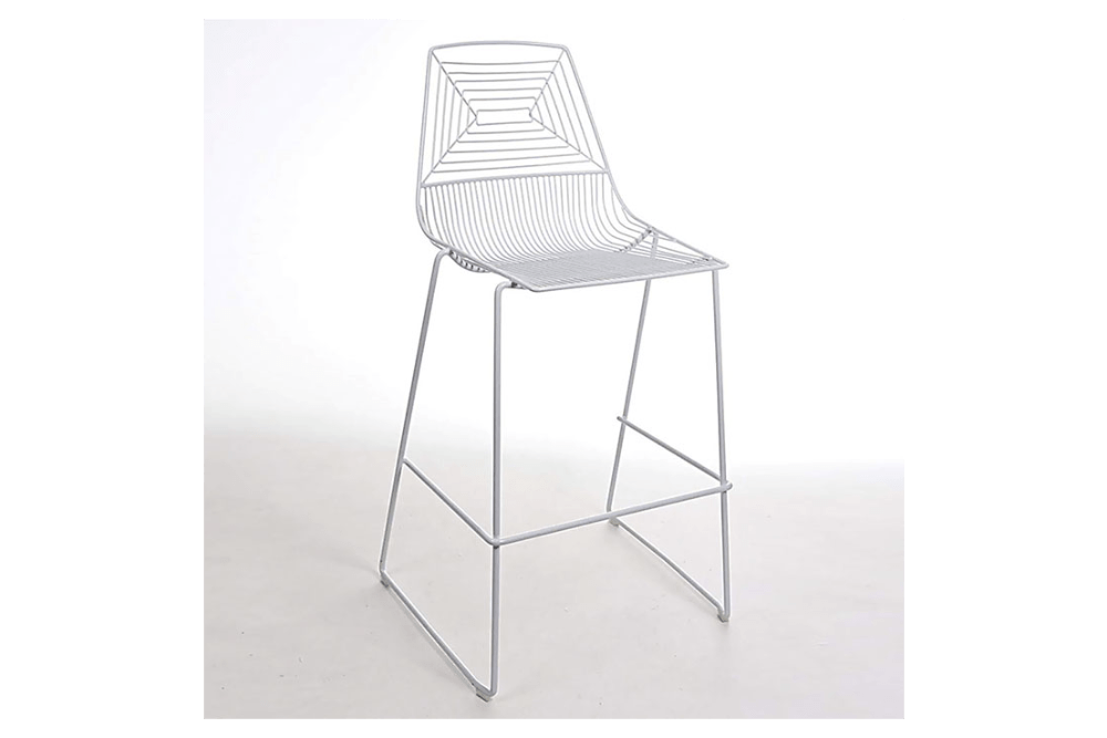 White Wire Bar Stool Marquee Monkeys