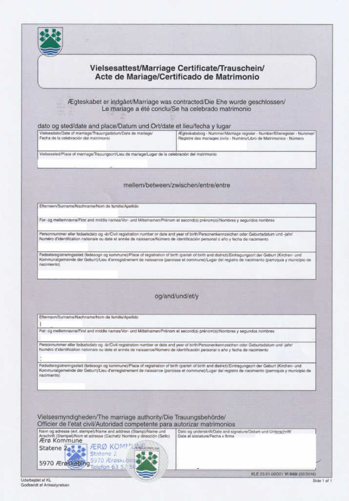 Marry in Denmark Get legally married in Denmark just in 10 days!