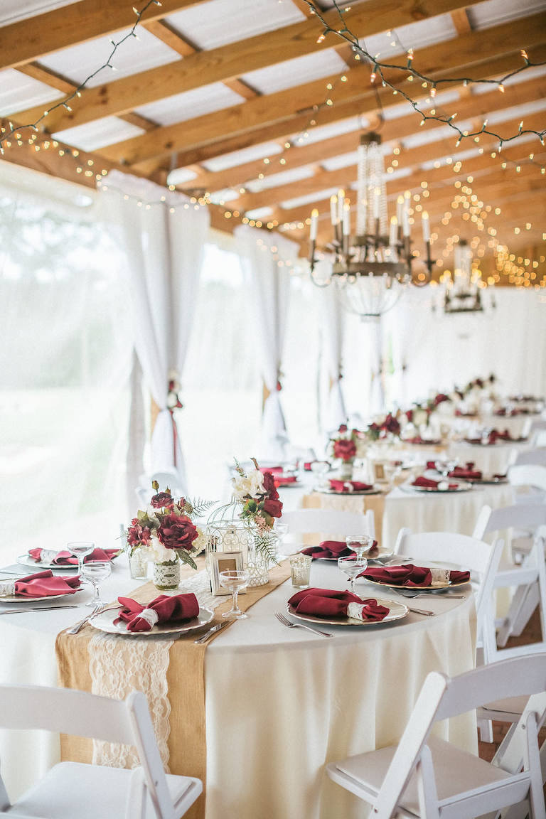 French Blue And Cream With Burgundy Wedding Decorations skyhookdesigner