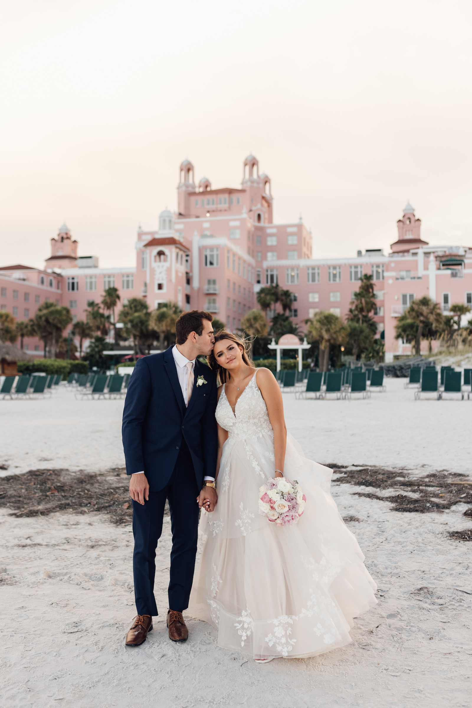 Bride and Groom Portrait | St. Pete Beach Wedding Venue The Don Cesar | Florist Bruce Wayne Florals
