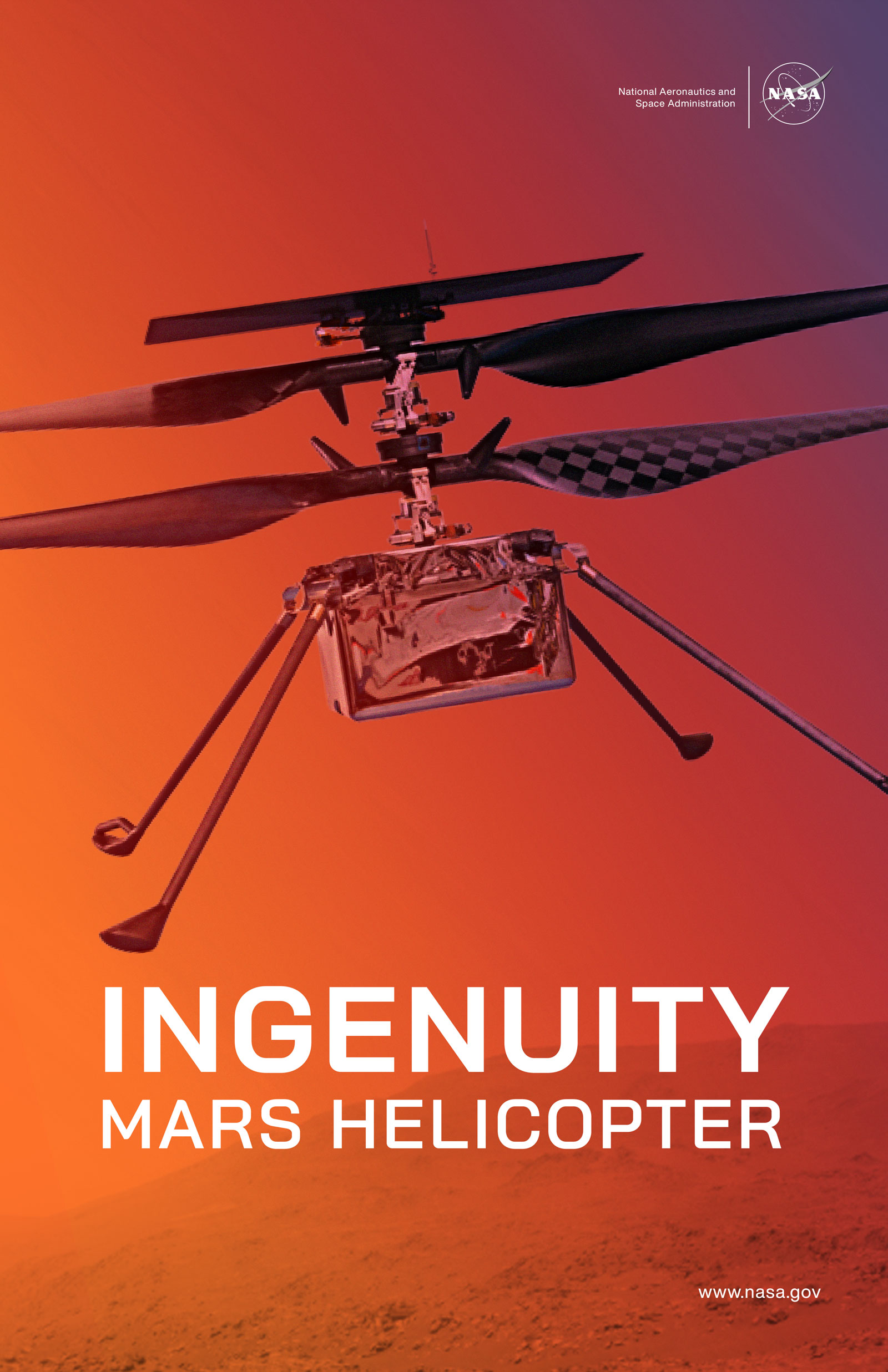 Ingenuity Mars Helicopter Poster NASA Mars Exploration