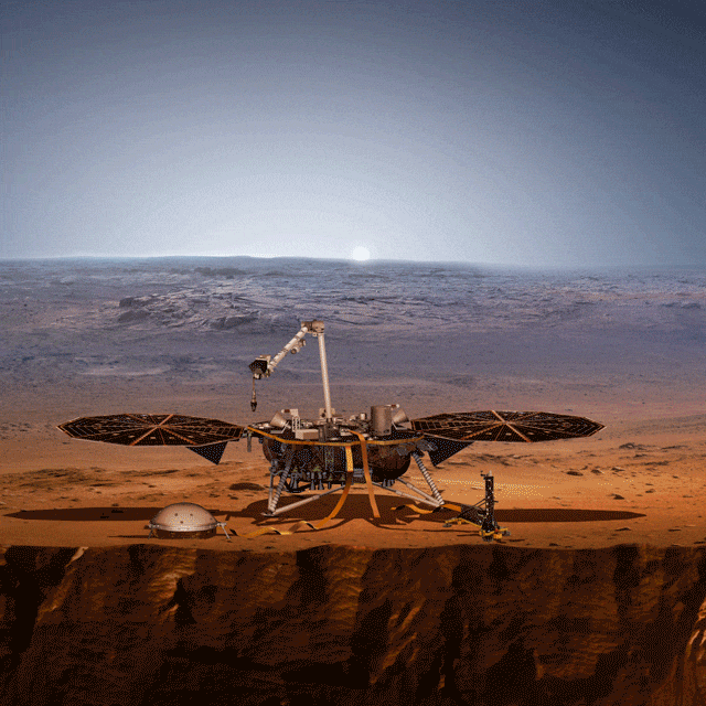 Animated Artist's Concept of InSight Lander on Mars NASA Mars Exploration
