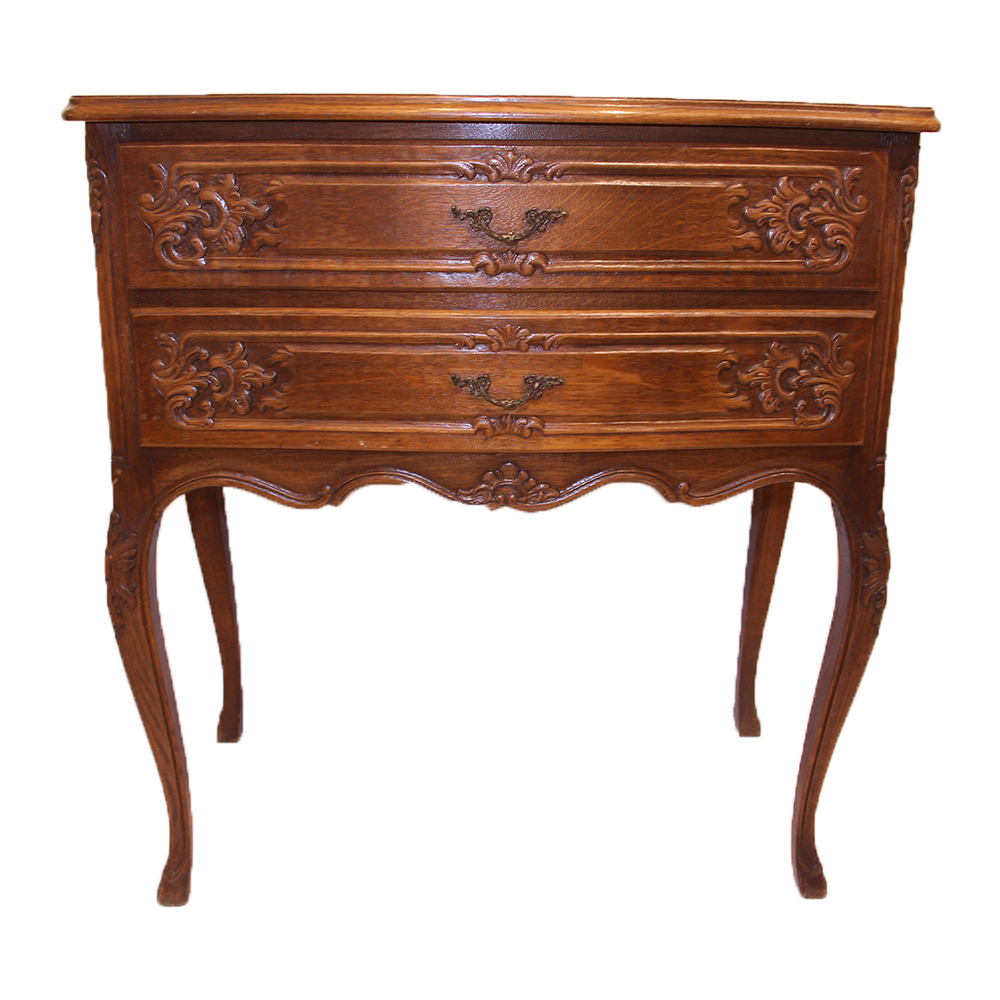 French LXV Provincial Style Oak Bedside Table, Vintage Jane Marsden