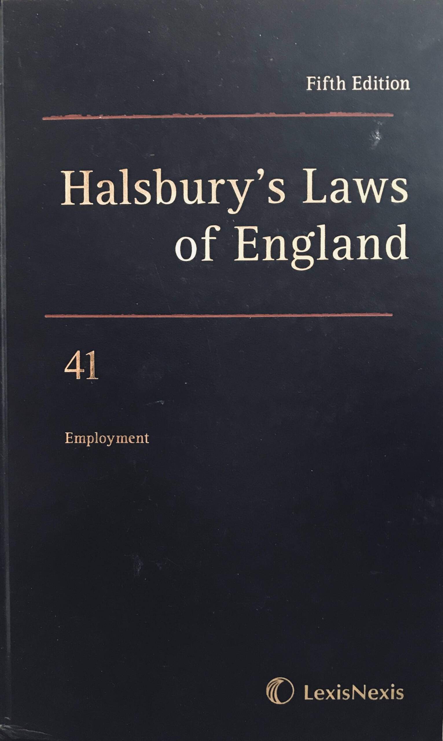 HALSBURY’S LAWS OF ENGLAND FIFTH EDITION VOLUME 41 2009 ( SECONDHAND